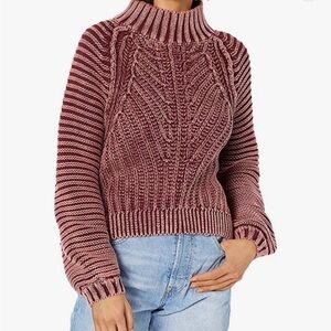 Free people Women's Cable Knit Sweater - Burgundy